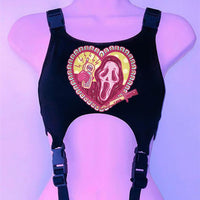 Y2K Goth Crop Vest 2000s Vintage Streetwear Top